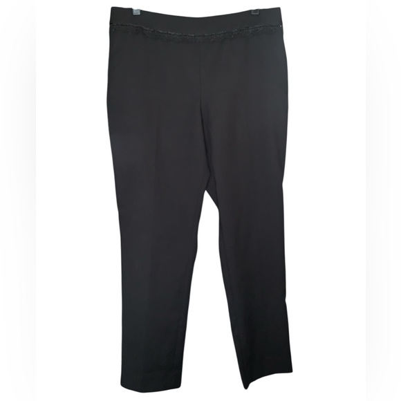 White House Black Market Pants - White House Black‎ Market Black The Slim Ankle Dress Pant With Lace Waist Sz 12